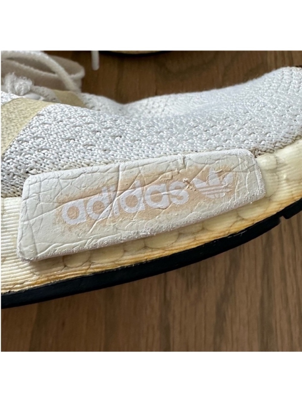 Adidas NMD R1 Cream & Orange Sneakers | 6 - Picture 9 of 9